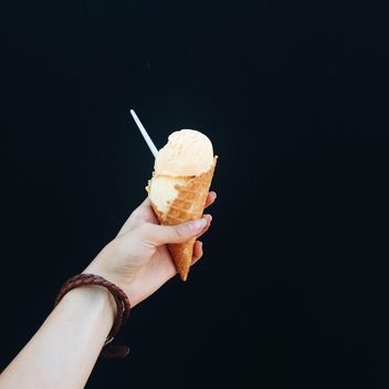 Ice cream cone in hand - Free image #338215