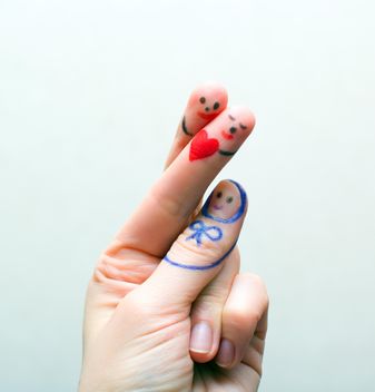 Fingers painted as parents and child - Free image #342495