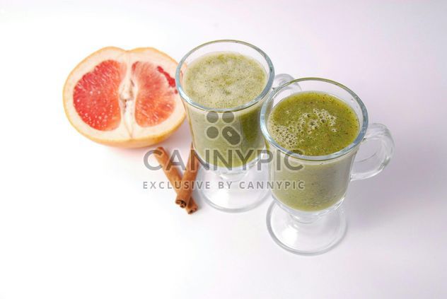 Kiwi and citrus fresh juice in two glasses - Free image #342525