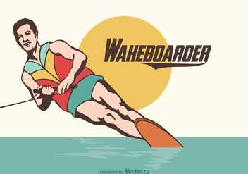 Free Wakeboarder Vector Illustration - Free vector #342955