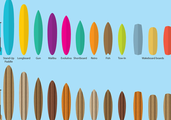 Surf Board Vectors - Kostenloses vector #343675