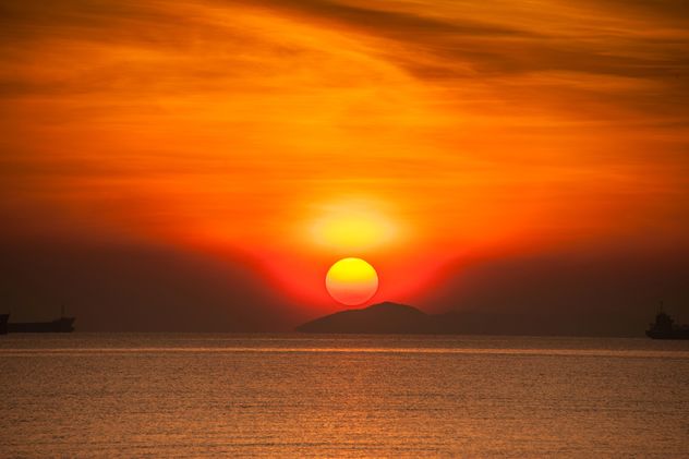 orange sunset on the sea - Free image #344045