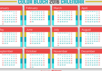 2016 Calendar - vector gratuit #344285 