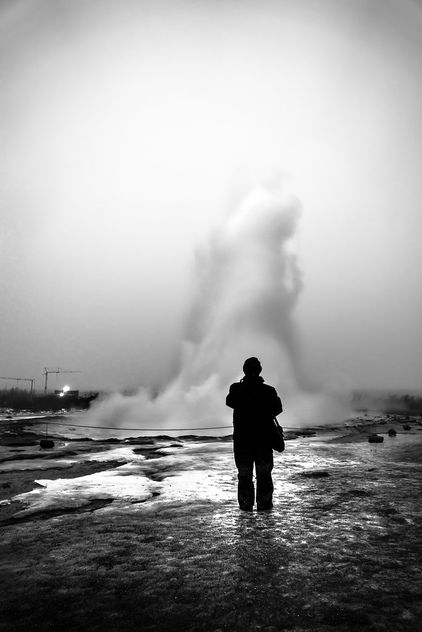Geyser - Iceland - Black and white street photography - Kostenloses image #344975