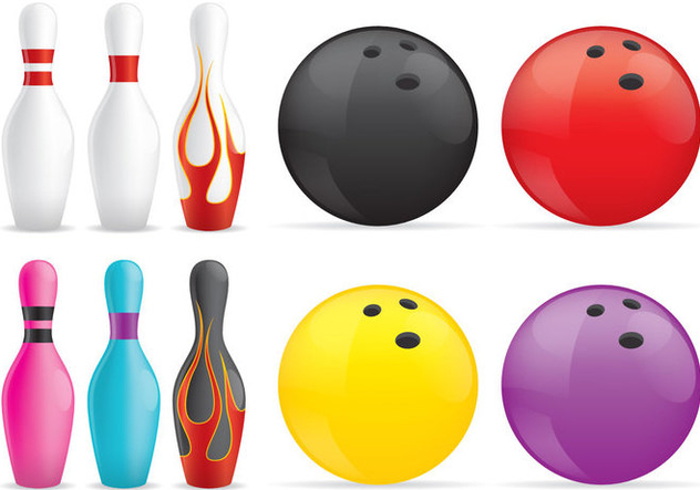 Bowling Pins And Balls - Free vector #345145