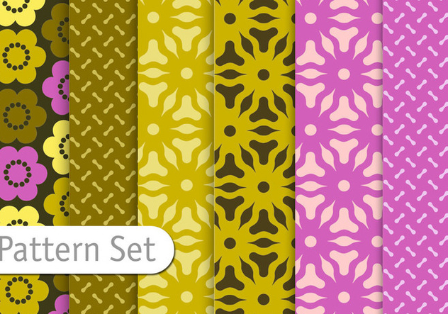 Floral Geometric Pattern Set - vector gratuit #345525 
