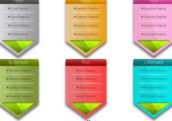Colorful Pricing Table Vectors - Free vector #345785
