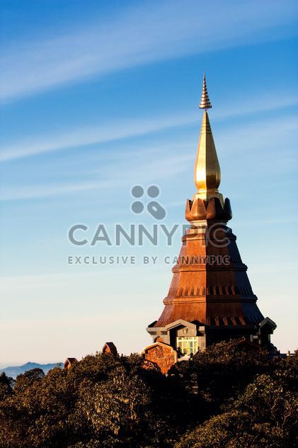 Doi Inthanon pagoda against blue sky, Chiangmai, Thailand - Free image #346295