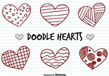 Love Hearts Doodle Vectorss - Free vector #347505