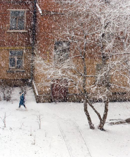 Snowfall in city of Podolsk, Russia - бесплатный image #347735