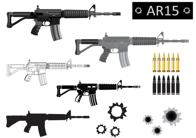 Download AR15 Vector Silhouette Free Vector Download 352445 | CannyPic