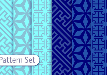 Blue Arabesca Vector Patterns - Kostenloses vector #353075