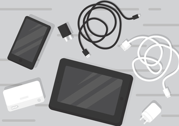 Vector Phone Charger and Tech Elements - Free vector #353465