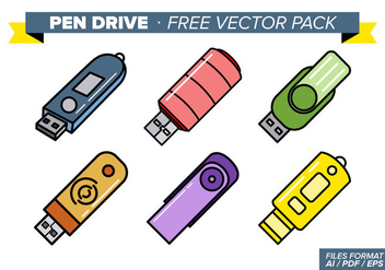 Pen Drive Free Vector Pack - vector #353995 gratis