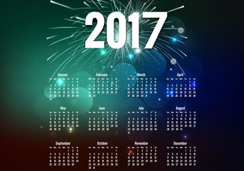 Year 2017 Calendar - vector gratuit #354705 