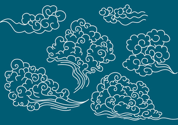 Chinese Clouds Vectors - Free vector #357225