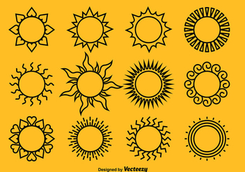 Black Suns Icon Vectors - Free vector #357415