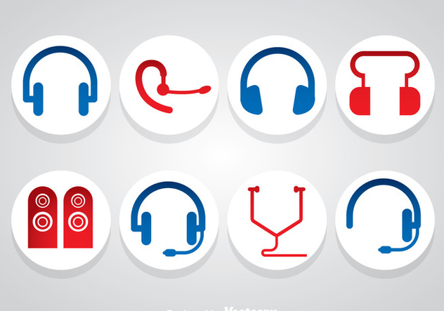 Headphone And Speaker Icons Vector - Free vector #358345