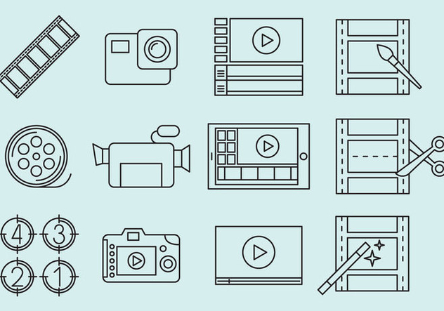 Video Editing Icons - Free vector #364035