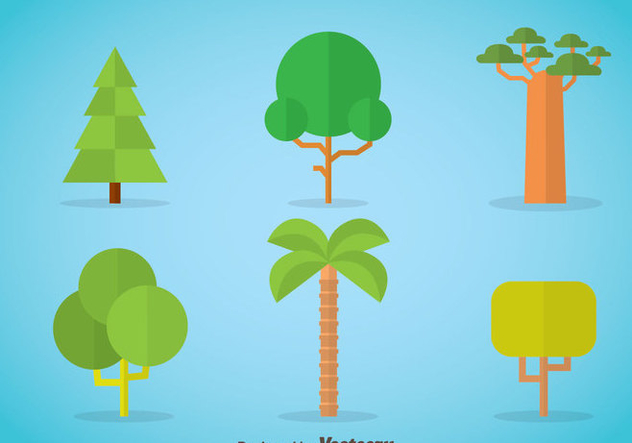 Tree Flat Icons Vector - Free vector #367685