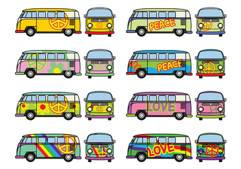 Free Hippie Bus Vector - Kostenloses vector #368665