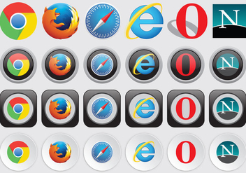 Web Browser Logos - vector #368925 gratis
