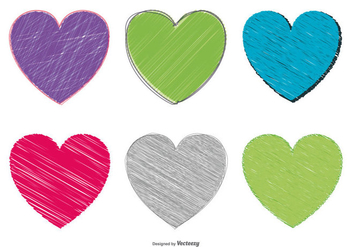 Sketchy Heart Set - Kostenloses vector #370405