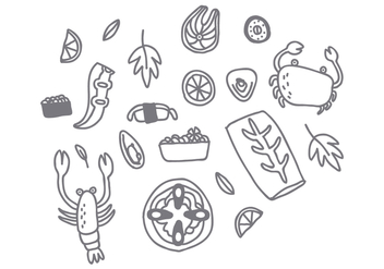 Free Style Seafood Drawing Vector - vector #370615 gratis