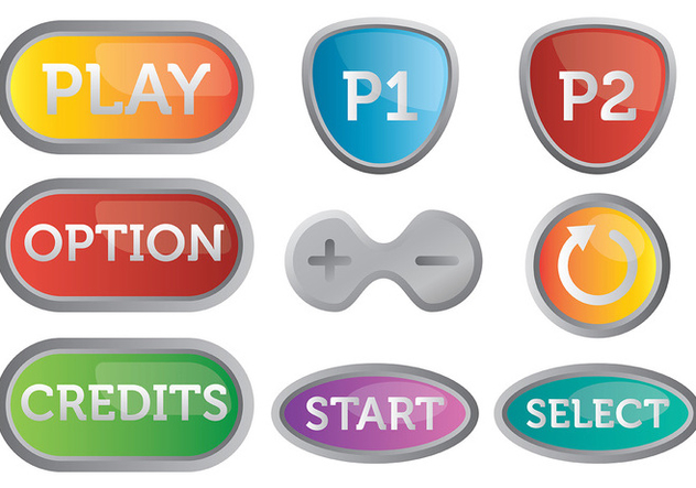 Free Arcade Button Icons Vector - Free vector #378265