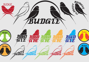 Budgie bagde icon logo vector - vector gratuit #379705 