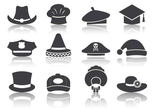 Free Black Hat Icons Vector - vector gratuit #380525 