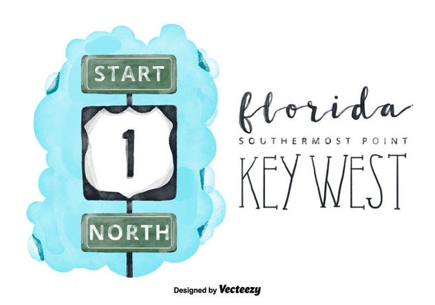 Free Florida Key Watercolor Vector - бесплатный vector #380645