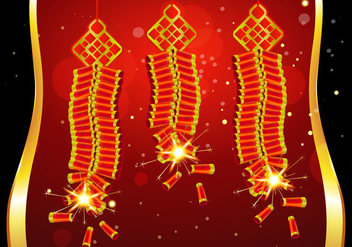 Chinese Fire Crackers Vector - vector gratuit #381215 
