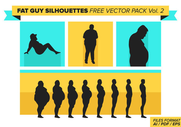 Fat Guy Silhouettes Free Vector Pack Vol. 2 - Free vector #385695