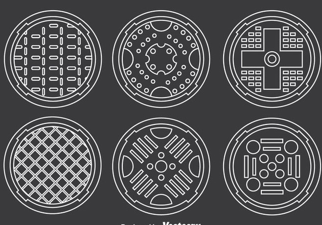 Manhole Covers Collection Vector - Kostenloses vector #386205