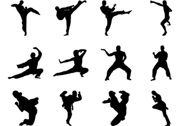 Free Martial Arts Silhouette Vector - Free vector #386425