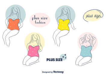 Plus Size Woman Vector - Free vector #386655