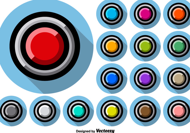 Collection Of Arcade Style Colorful Buttons - Free vector #390085