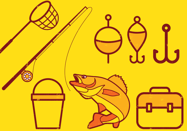 Fishing Icons Set - vector gratuit #393615 