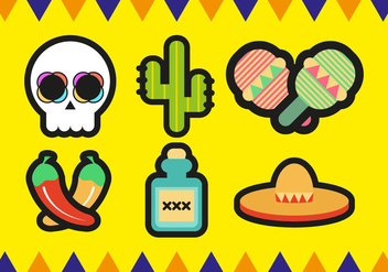 Mariachi Mexican Minimalist Icons Vector - бесплатный vector #394225