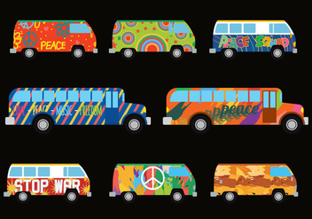Hippie Bus Vector - Kostenloses vector #394265
