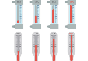 Free Goal Thermometer Icons Vector - Free vector #394615