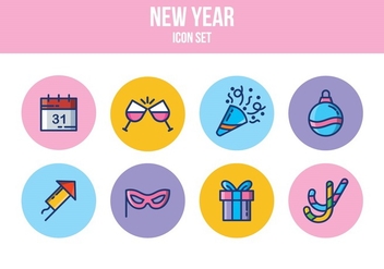 Free New Year Icon Set - бесплатный vector #394735
