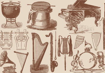 Classic Music Instruments - Free vector #395295
