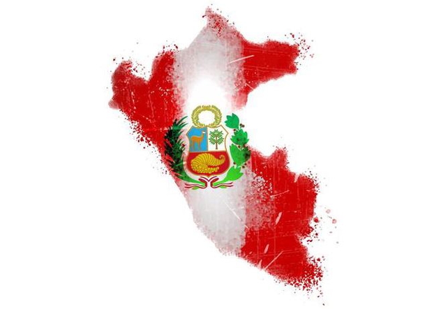 Painted Peru Flag Vector - Free vector #395715