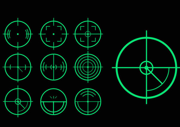 Green target laser tag variation vector pack - Free vector #397695