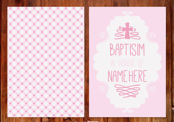 Ginham Baptisim Card for Girl - vector gratuit #398745 