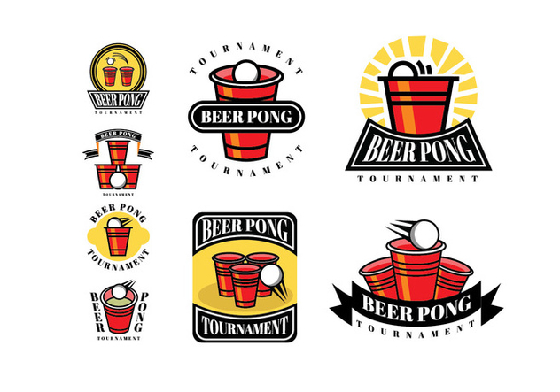 Beer Pong Patches and Logos - Kostenloses vector #399255