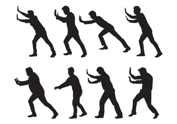 Free Man Pushing Silhouettes Vector - Free vector #399735