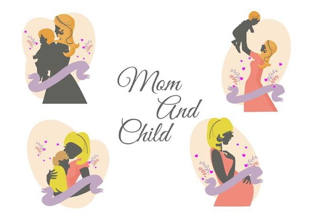 Free Mom and Child Vector - Free vector #401135